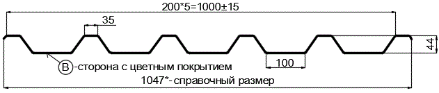 Фото: Профнастил С44 х 1000 - B (PURETAN-20-RR35-0.5) в Можайске