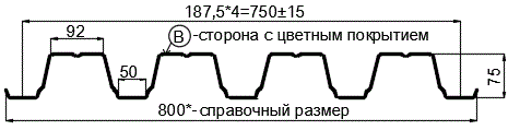 Фото: Профнастил Н75 х 750 - B (ПЭ-01-8017-1) в Можайске