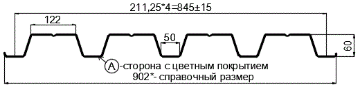 Фото: Профнастил Н60 х 845 - B (PURMAN-20-Citrine-0.5) в Можайске