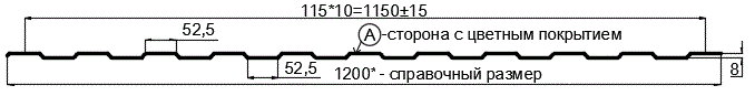 Фото: Профнастил С8 х 1150 - A (ECOSTEEL_T-12-Орех-0.45) в Можайске