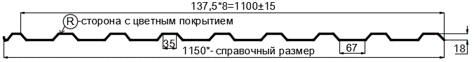 Фото: Профнастил МП20 х 1100 - R (ПЭ-01-7016-0.4±0.08мм) в Можайске