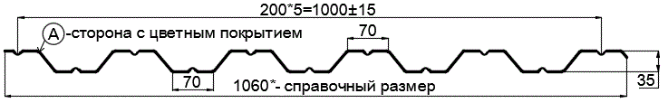 Фото: Профнастил НС35 х 1000 - A (ПЭ-01-3003-0.45) в Можайске