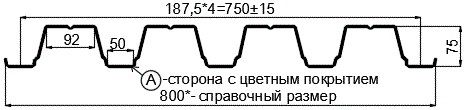 Фото: Профнастил Н75 х 750 - A (ПЭ-01-5002-0.7) в Можайске