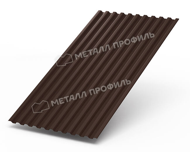 Фото: Профнастил С21 х 1000 - B (Steelmatt-20-8017-0.4±0.08мм) в Можайске