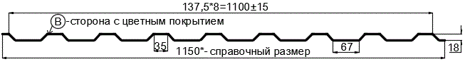 Фото: Профнастил МП20 х 1100 - B (PURETAN-20-RR29-0.5) в Можайске