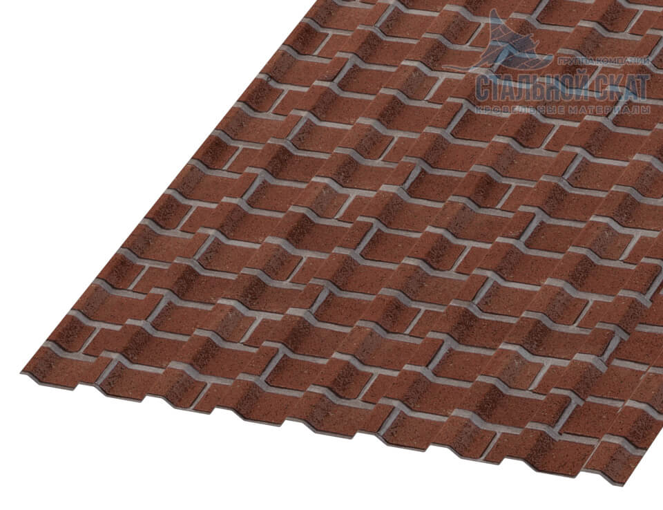 Фото: Профнастил МП20 х 1100 - B (ECOSTEEL-01-Кирпич-0.5) в Можайске