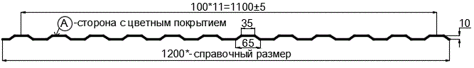 Фото: Профнастил МП10 х 1100 - A (ПЭ-01-3005-0.65) в Можайске