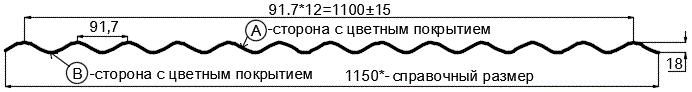 Фото: Профнастил МП18 х 1100 - A (ECOSTEEL_MA_Д-12-Античный Дуб-0.45) в Можайске