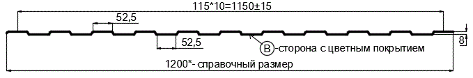 Фото: Профнастил С8 х 1150 - B (ПЭ-01-1014-0.7) в Можайске