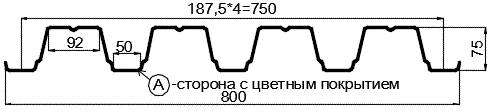 Фото: Профнастил Н75 х 750 - A (ПЭ-01-1018-0.7) в Можайске